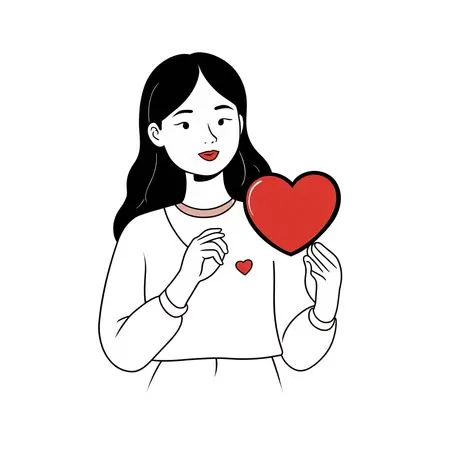 Free Woman Holding Heart  AI Image