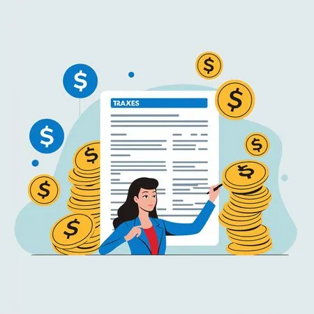 Free Woman Managing Taxes With Financial Documents And Money  AI Image