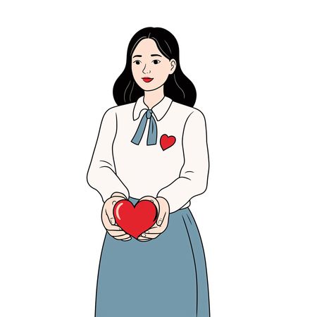 Free Woman Offering Heart  AI Image