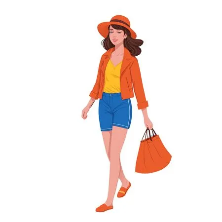 Free Woman Strolling On The Beach In Summer Attire  AI Image