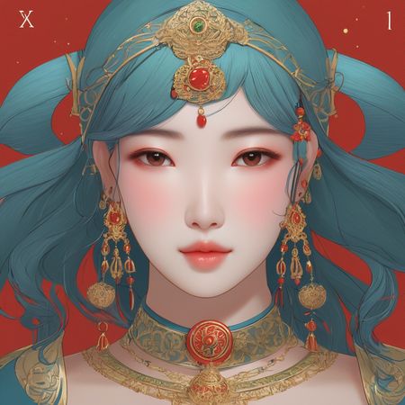 Free Woman With Ornate Jewelry  AI Image