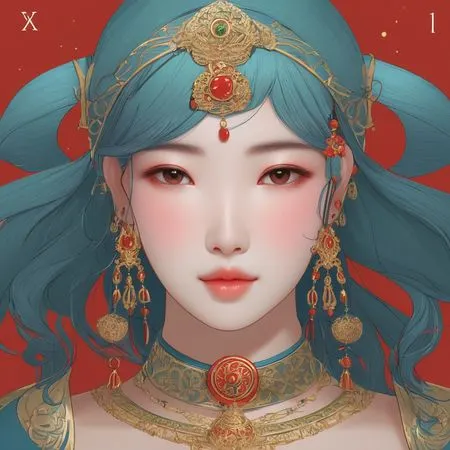 Free Woman With Ornate Jewelry  AI Image