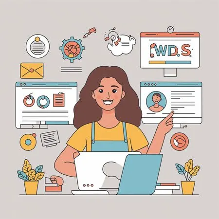 Free Woman Working On Web Design AI Image