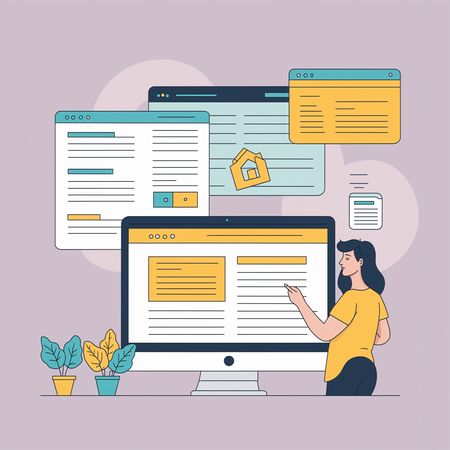 Free Woman Working On Web Design Interface  AI Image