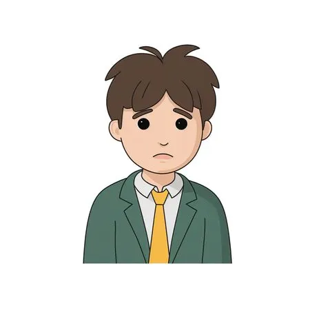 Free Worried Schoolboy  AI Image