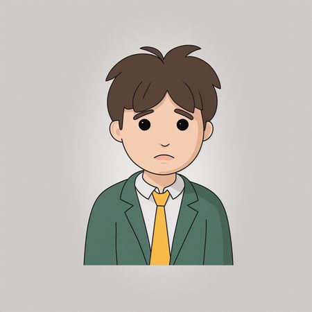 Free Worried Schoolboy  AI Image