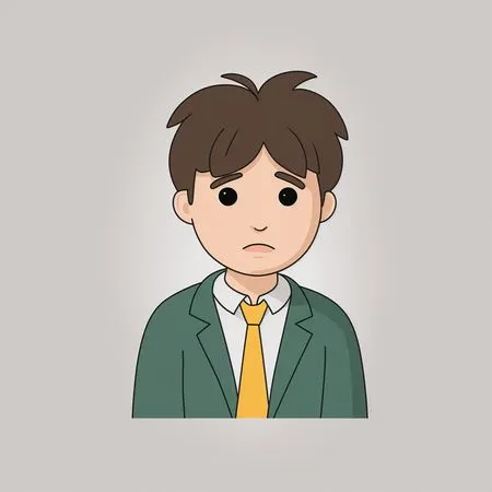 Free Worried Schoolboy  AI Image