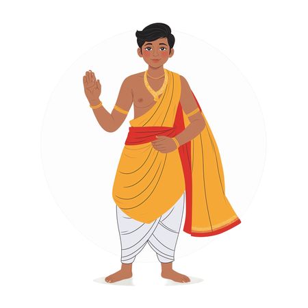 Free Young Indian Boy In Traditional Indian Attire  AI Image
