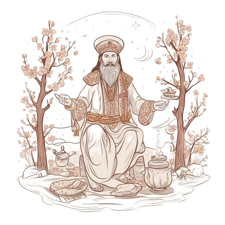 Free Zoroastrian Priest In Serene Setting  AI Image