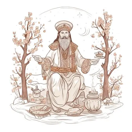 Free Zoroastrian Priest In Serene Setting  AI Image