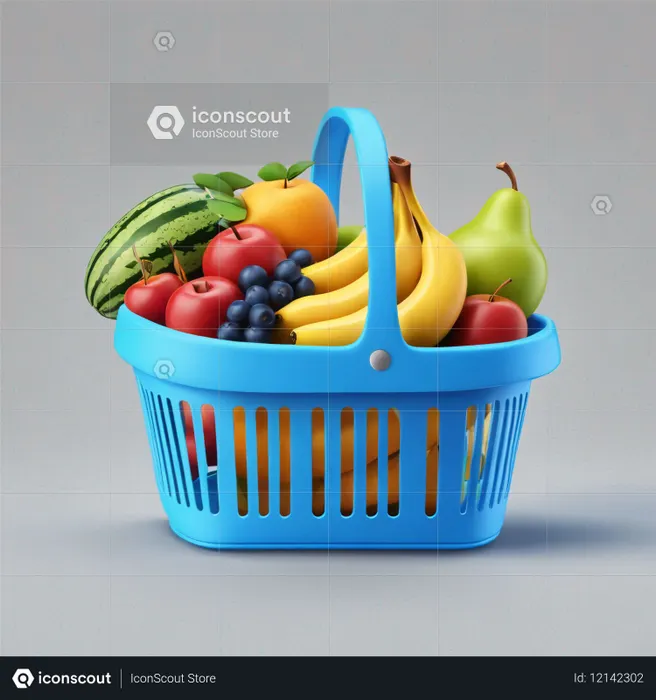 A Basket Filled With Assorted Fruits  AI Image