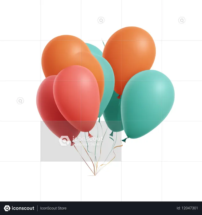 A Cluster Of Colorful Balloons Floating  AI Image