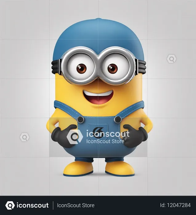 A Cute Character Wearing Overalls And A Blue Hat  AI Image