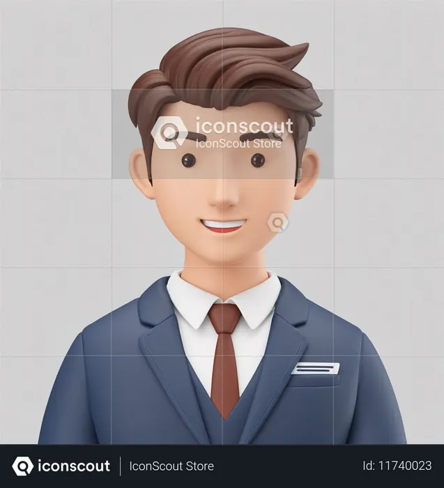 A Smiling Businessman In A Suit  AI Image