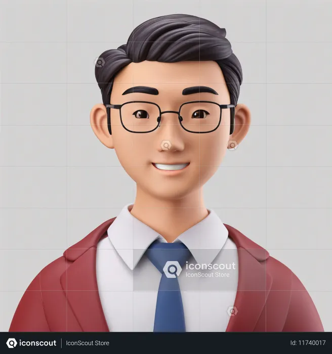 A Smiling Character In Formal Attire  AI Image