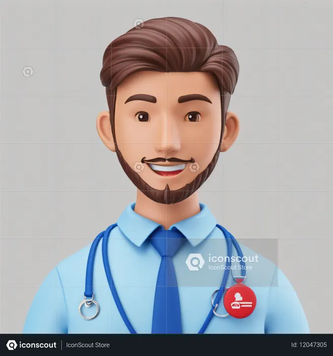 A Smiling Doctor Character  AI Image
