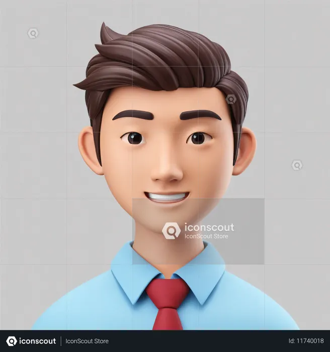 A Smiling Male Character In Business Attire  AI Image