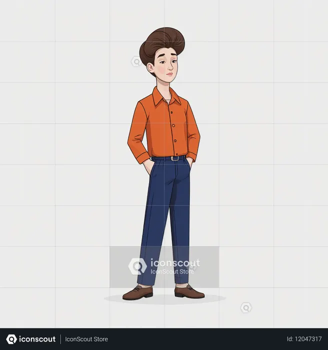 A Stylish Young Man In Casual Attire  AI Image