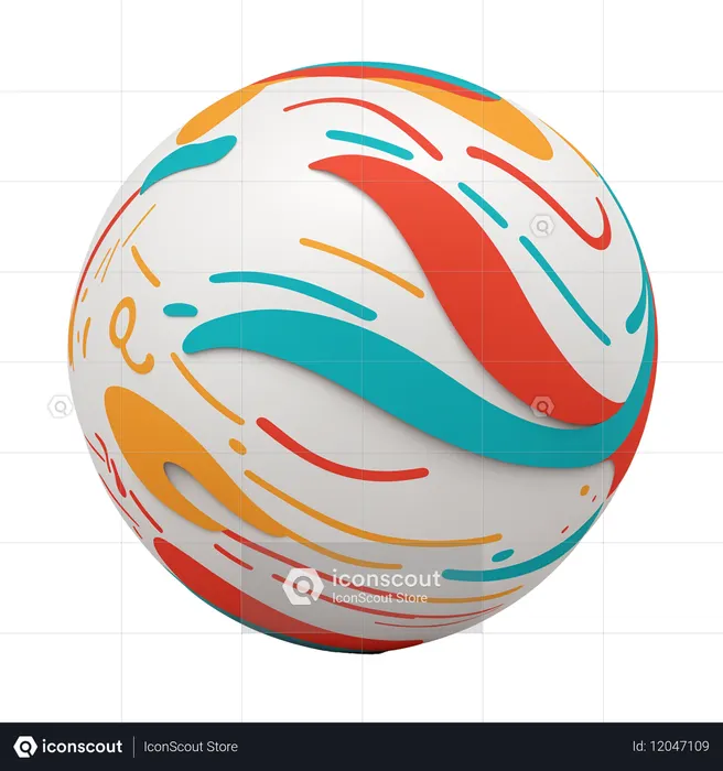 Abstract Colorful Sphere With Swirl Patterns  AI Image