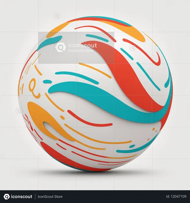 AI Abstract Colorful Sphere With Swirl Patterns  Image