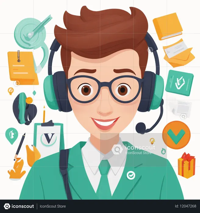 AI Agent du service clientèle amical pour les hommes  Image IA