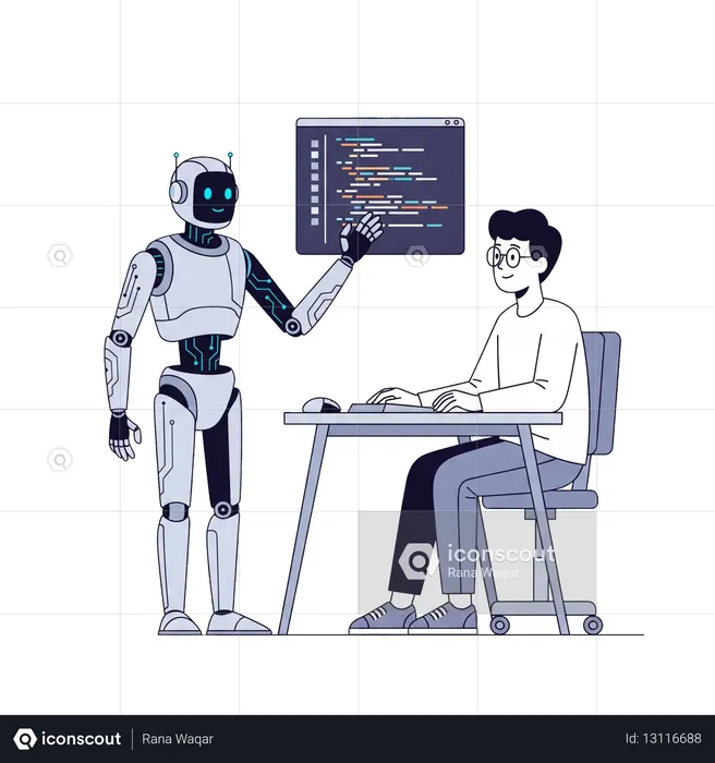 AI Asistente de codificación con inteligencia artificial que ayuda al programador  Imagen