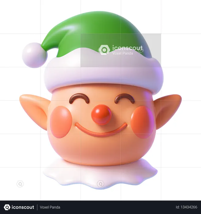 AI Avatar fofo de cabeça de elfo de Natal  Imagem