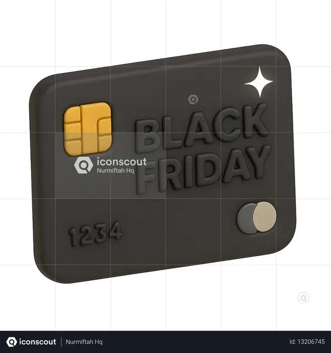 AI Black Credit Card  3D Icon