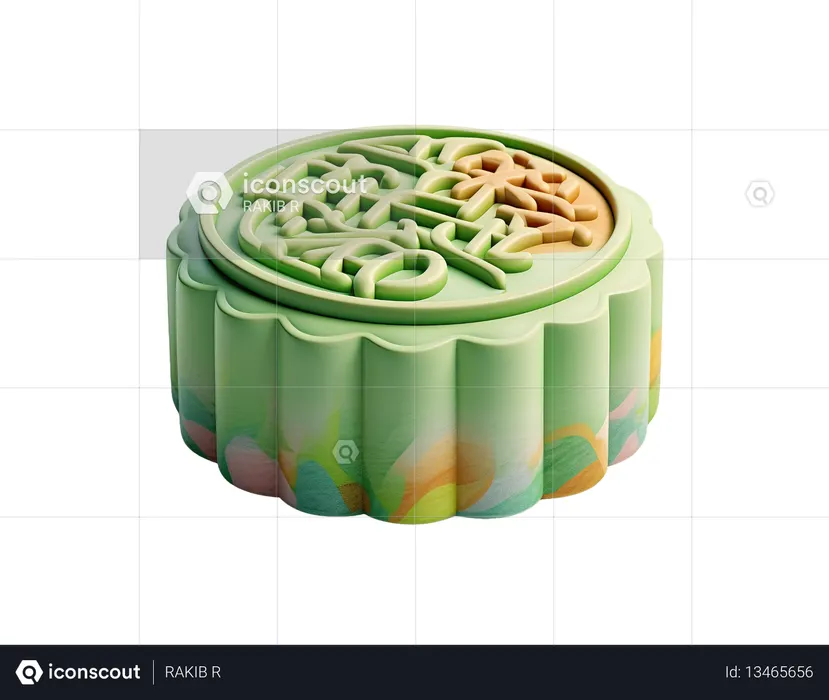 AI Chinese tea cake  3D Icon