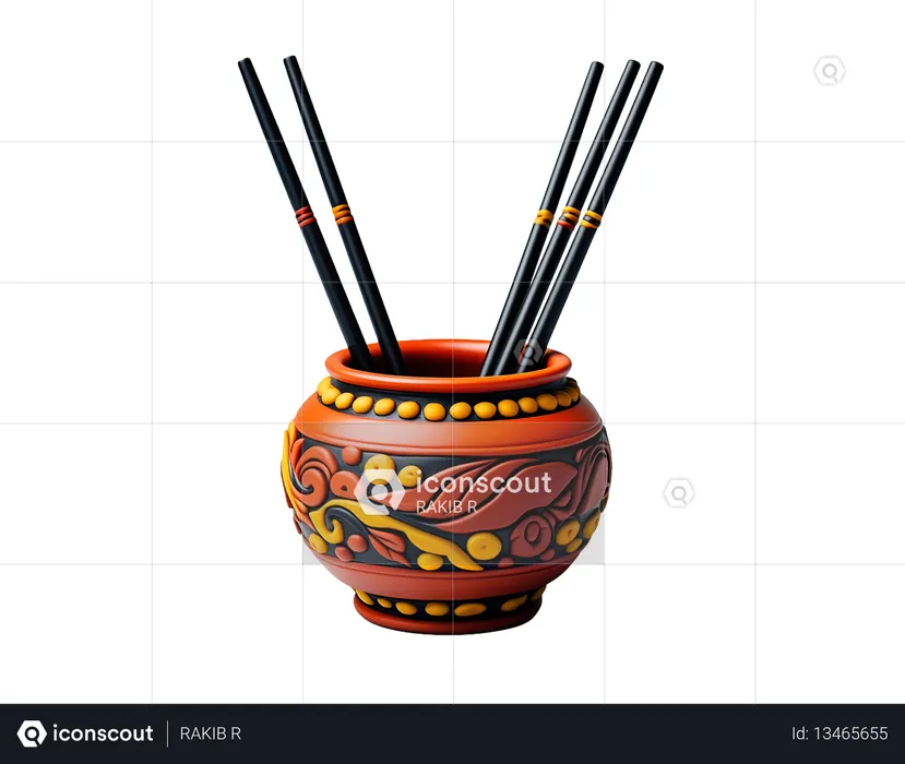 AI Chopsticks with decorative holder  3D Icon