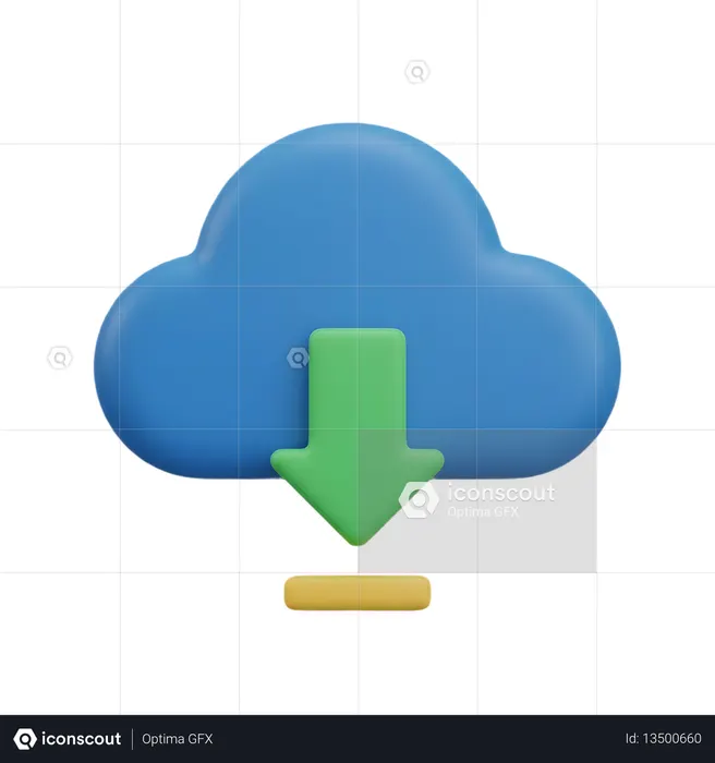 AI Cloud Download  3D Icon