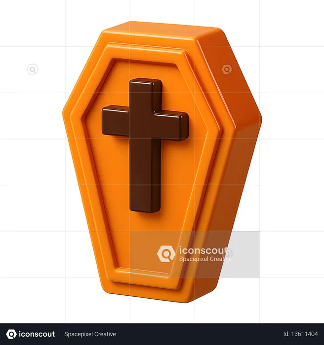 AI Coffin with cross  3D Icon