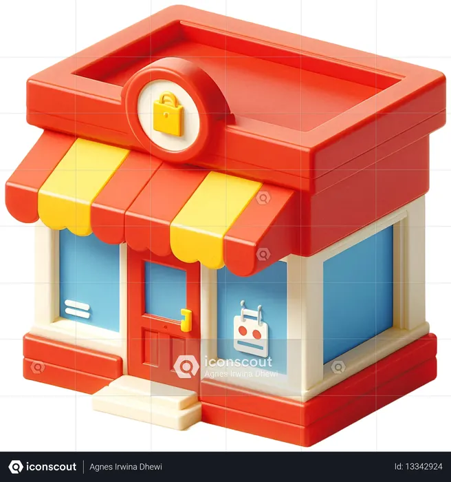 AI Colorful Online Store  3D Icon