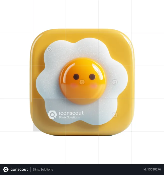 AI Fried egg  3D Icon