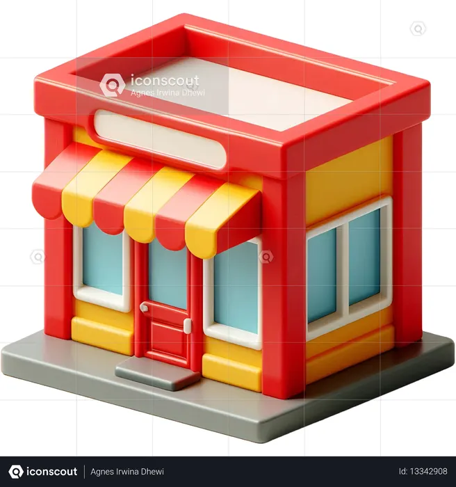 AI Futuristic E-Commerce Shop Exterior  3D Icon