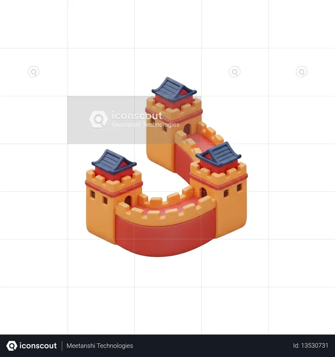 AI Great Wall Of China  3D Icon
