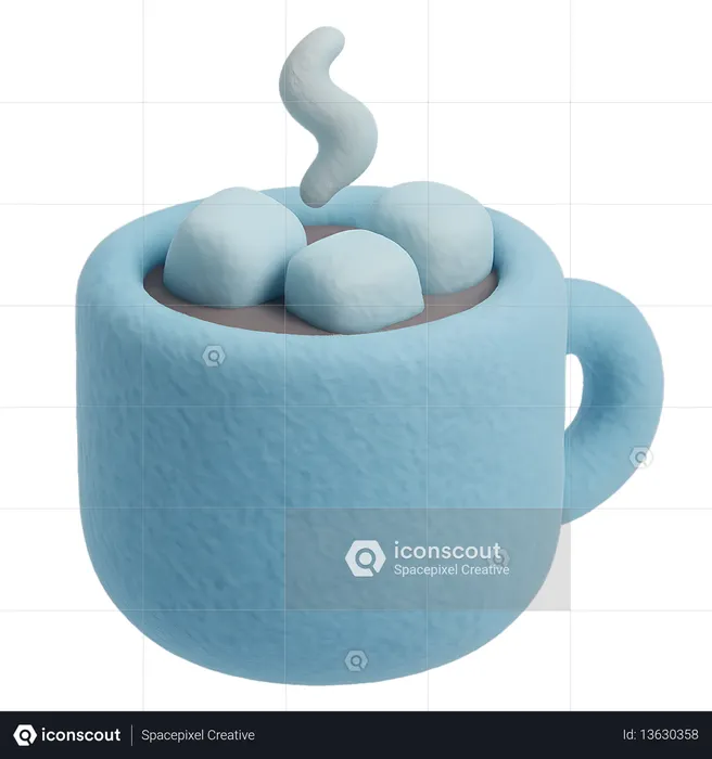 AI Hot chocolate mug with marshmallows  3D Icon