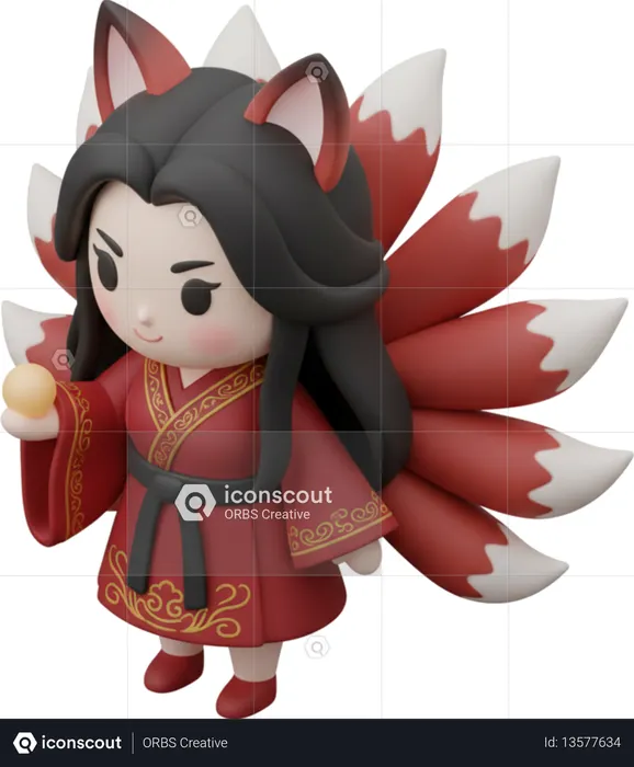 AI Huli jing  3D Icon