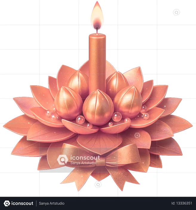 AI Krathong de Lótus Rosa Dourado  Imagem