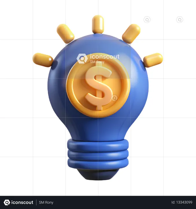 AI Lâmpada azul com moeda de um dólar  Imagem