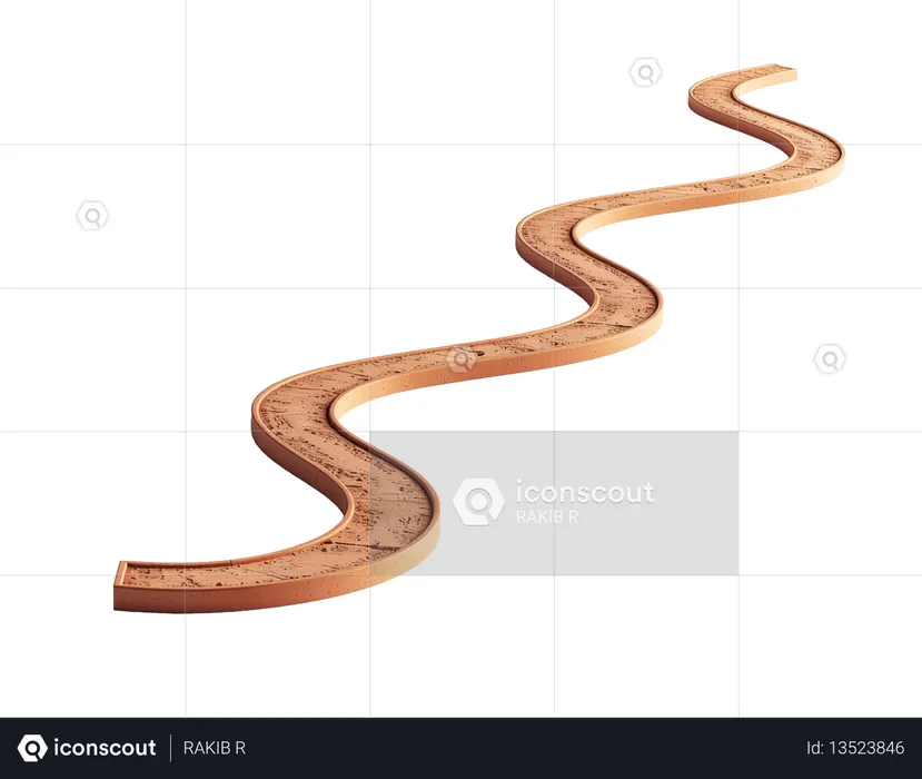 AI Location Path  3D Icon