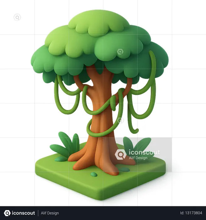 AI Rainforest tree  3D Icon