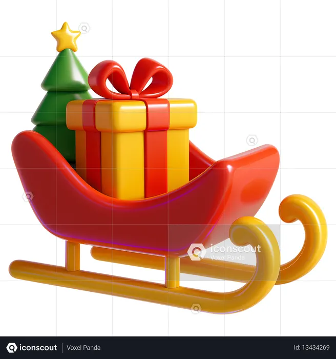 AI Trenó de Natal com Caixas de Presente  Imagem