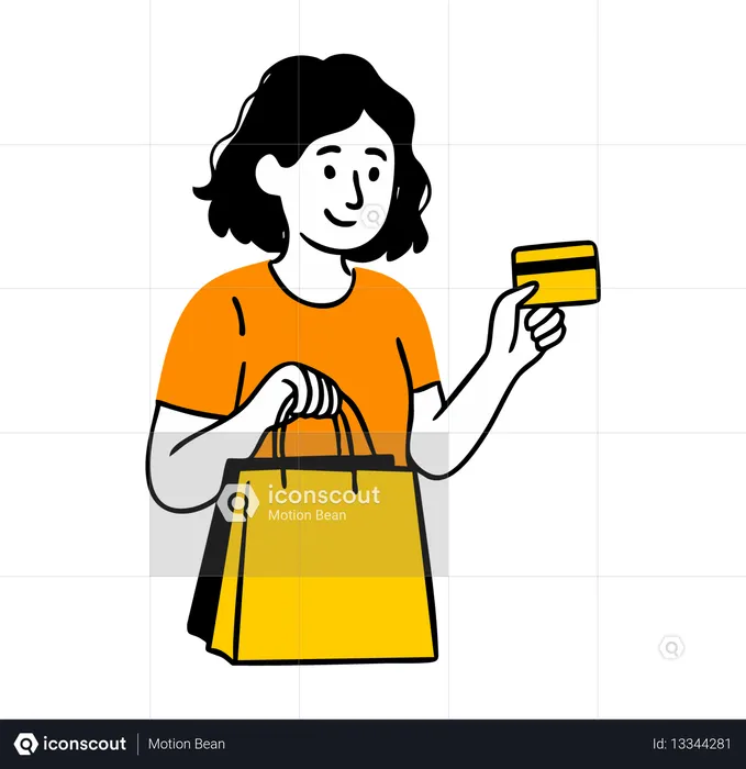 AI Woman Paying with Credit Card  Illustration
