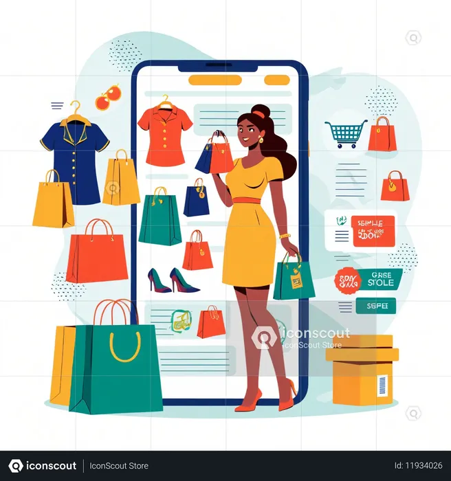AI Woman Shopping Online For Clothes And Accessories  Image