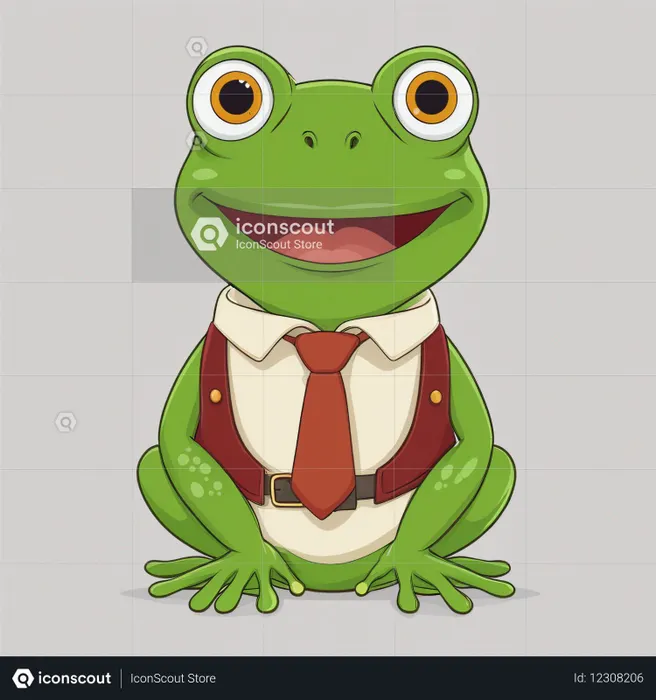 Anthropomorphic Frog In Formal  AI Image