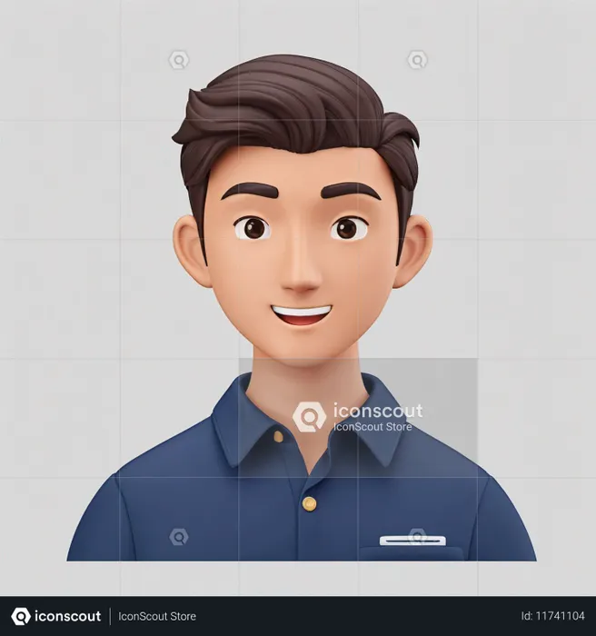 Avatar masculino com sorriso amigável  Imagem de IA