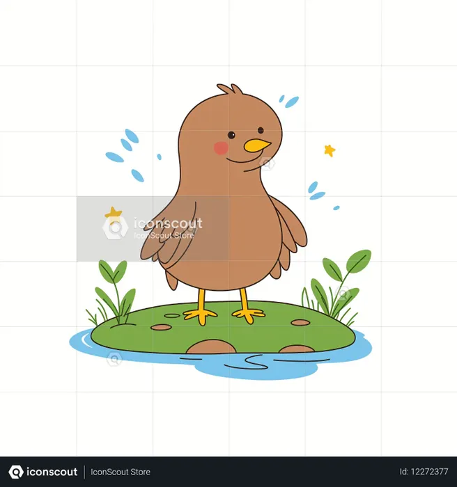 Bird On Small Island  AI Image