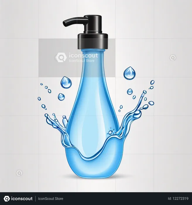 Bouteille distributrice d'eau avec éclaboussures d'eau  Image IA