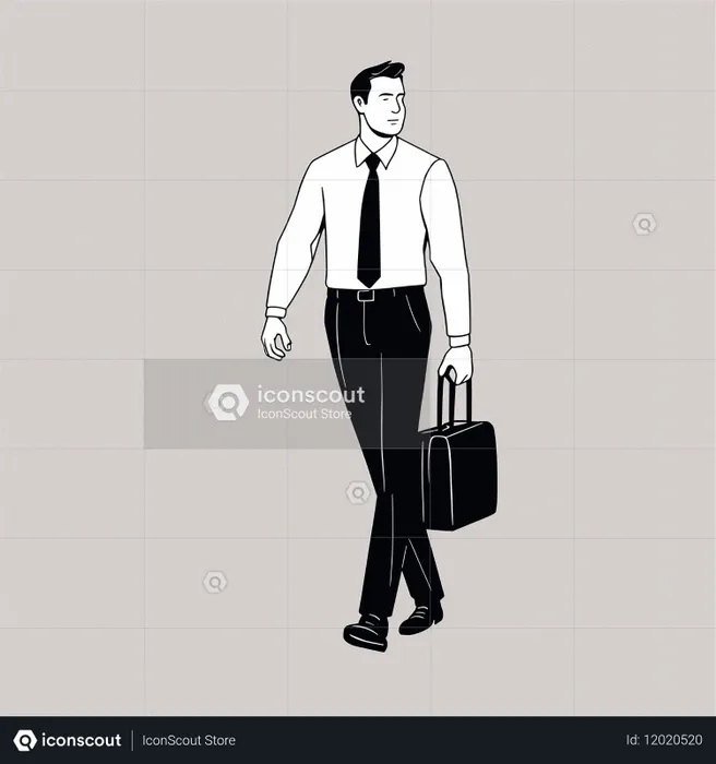 Businessman Walking With A Briefcase  AI Image